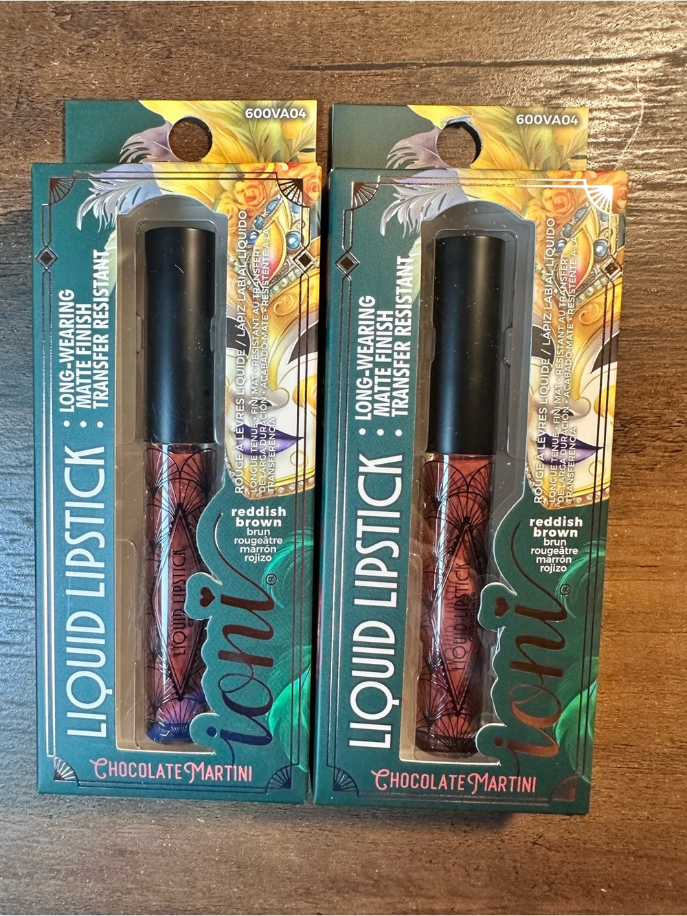 Ioni 2pk VEIL OF ALLURE Liquid Lipstick ~Chocolate Martini~ Reddish Brown BNIB